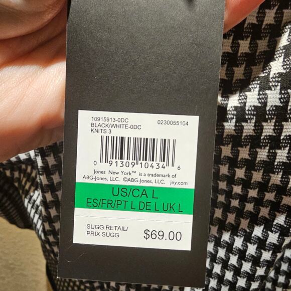 Jones New York L NWT Gingham Top Preppy Smart Classic Workwear Minimalist Chic - Picture 5 of 16